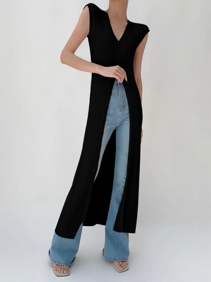 Tam Two Way Cardigan/ Button Knit Dress-The Black Bow-