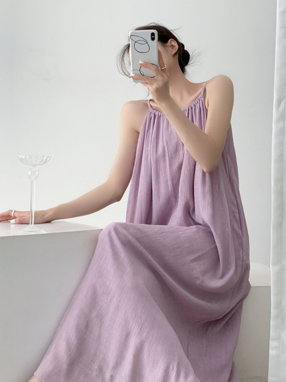 Xamorra Round Neck Maxi Dress-The Black Bow-