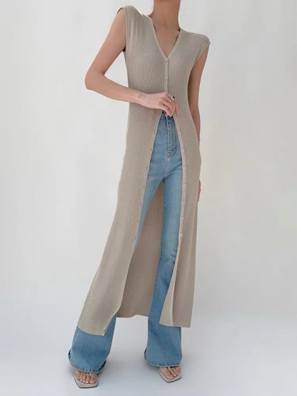 Tam Two Way Cardigan/ Button Knit Dress-The Black Bow-