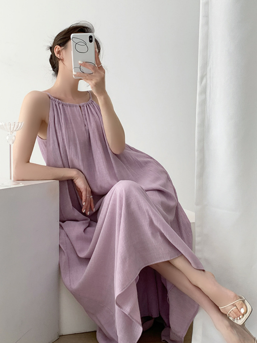 Xamorra Round Neck Maxi Dress-The Black Bow-