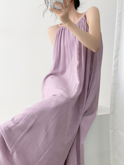 Xamorra Round Neck Maxi Dress-The Black Bow-