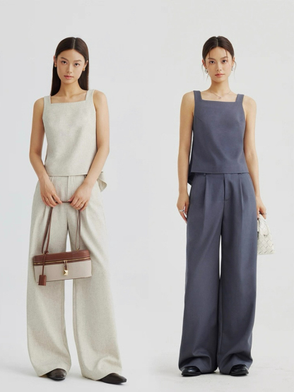 Alexandra Back Waist Tie Linen Top & Pants