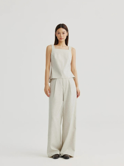 Alexandra Back Waist Tie Linen Top & Pants