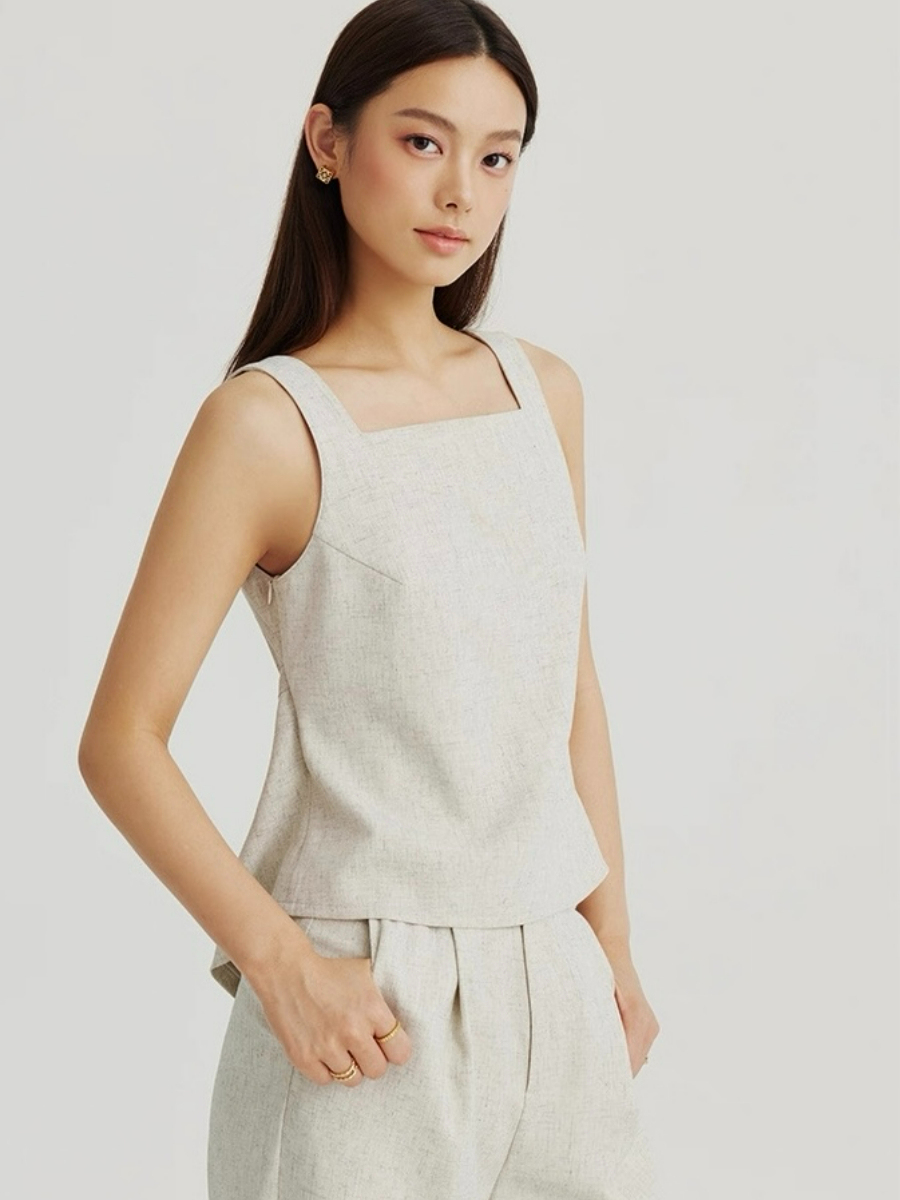 Alexandra Back Waist Tie Linen Top & Pants