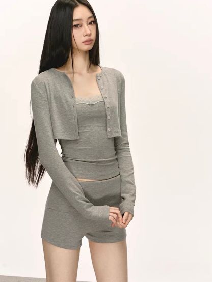 Gatlin Relaxed Casual Set (Sold Seperately-Camisole, Cardigan, Pants,Shorts)