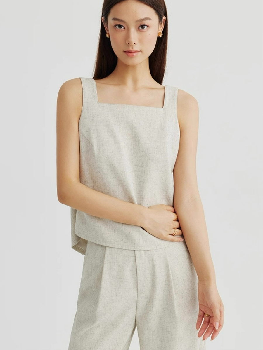 Alexandra Back Waist Tie Linen Top & Pants