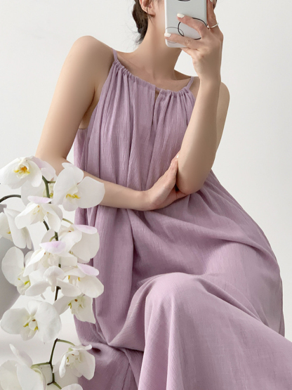 Xamorra Round Neck Maxi Dress-The Black Bow-