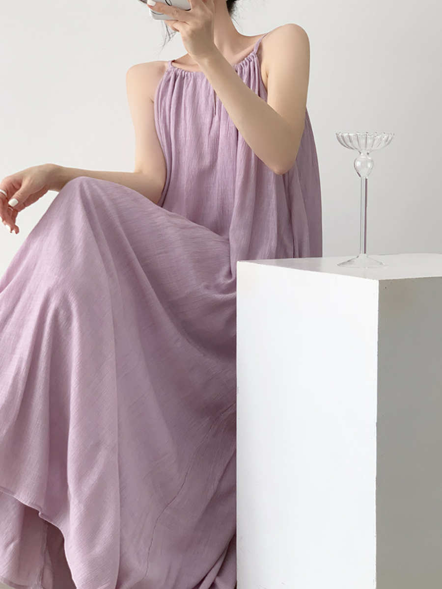 Xamorra Round Neck Maxi Dress-The Black Bow-
