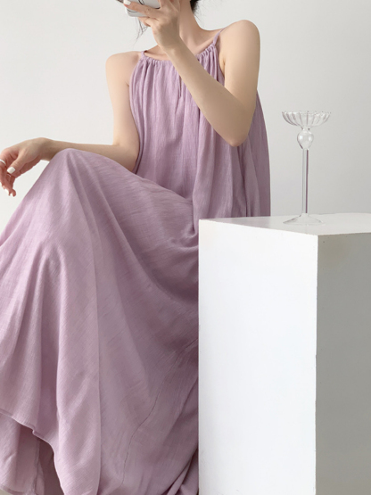 Xamorra Round Neck Maxi Dress-The Black Bow-