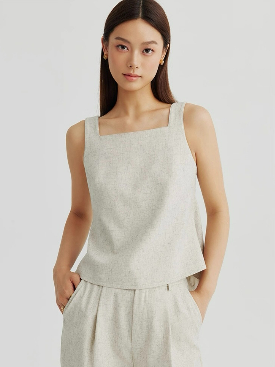 Alexandra Back Waist Tie Linen Top & Pants