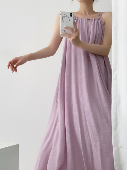 Xamorra Round Neck Maxi Dress-The Black Bow-
