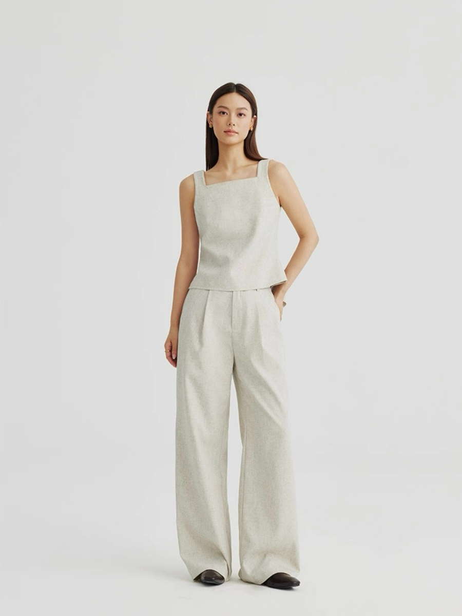 Alexandra Back Waist Tie Linen Top & Pants