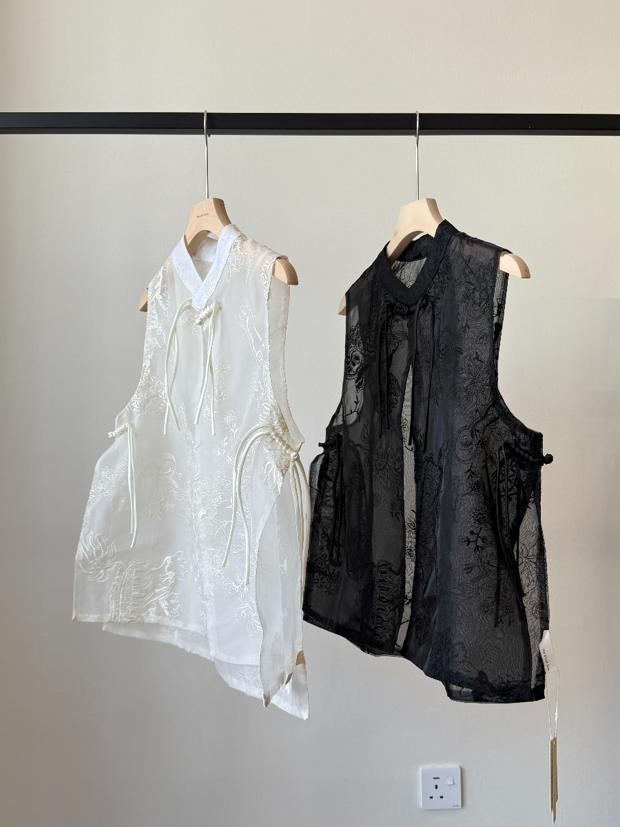 Hai Ren Oriental Embroidered Organza Vest Top (TP111)