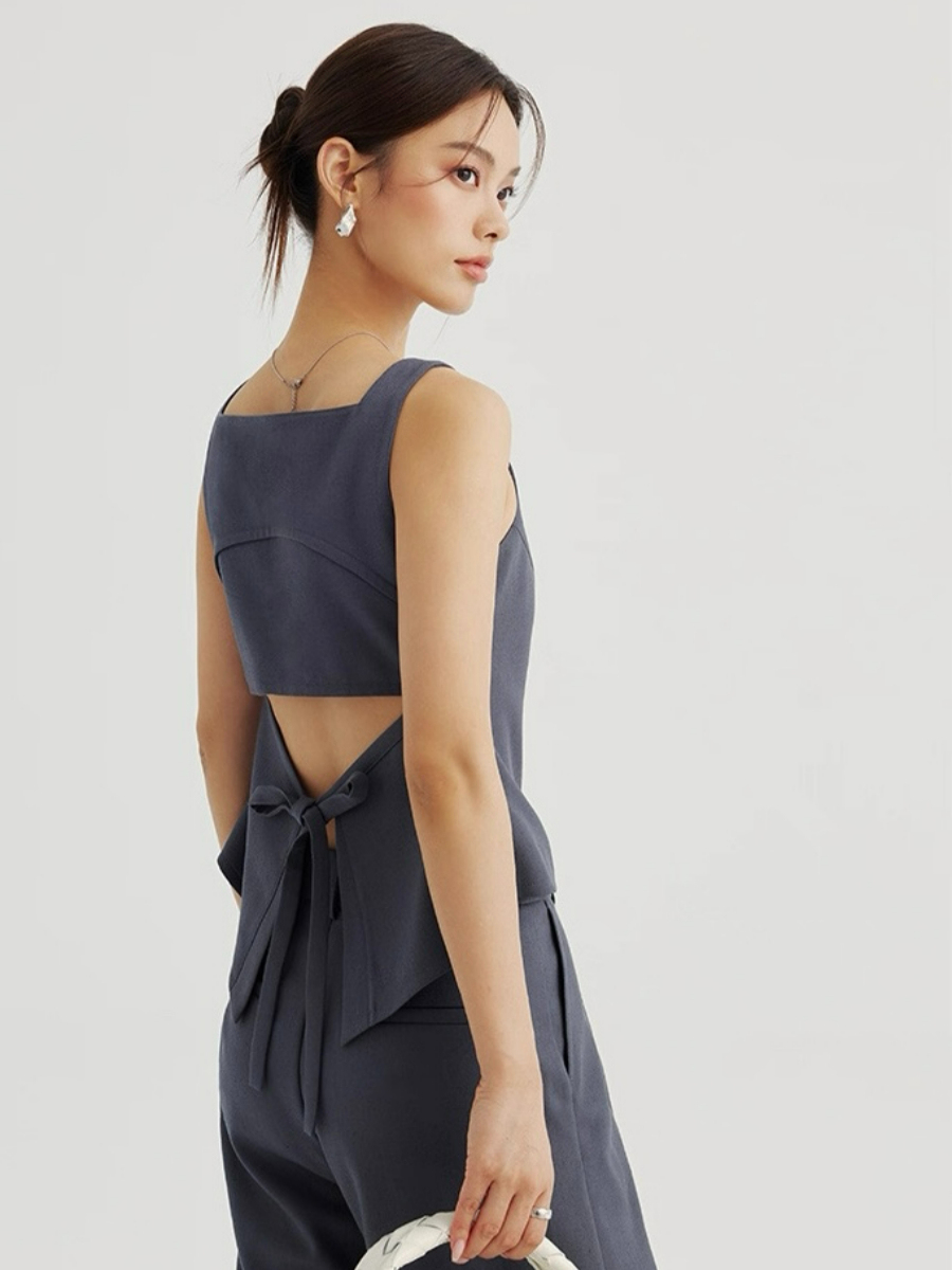 Alexandra Back Waist Tie Linen Top & Pants