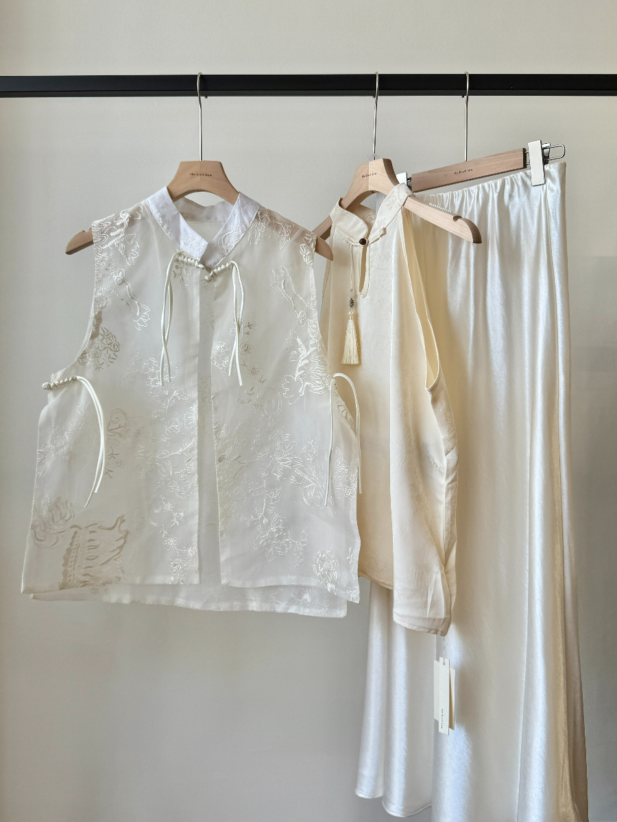 Hai Ren Oriental Embroidered Organza Vest Top (TP111)