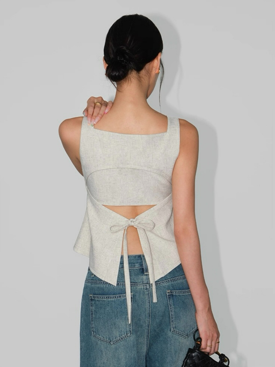 Alexandra Back Waist Tie Linen Top & Pants