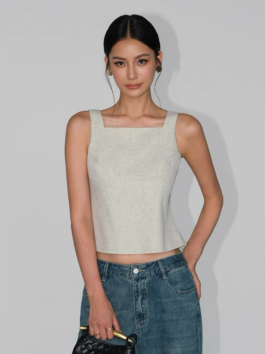 Alexandra Back Waist Tie Linen Top & Pants