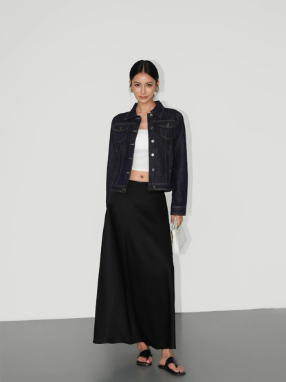 Adeline A-Line Flare Satin Skirt