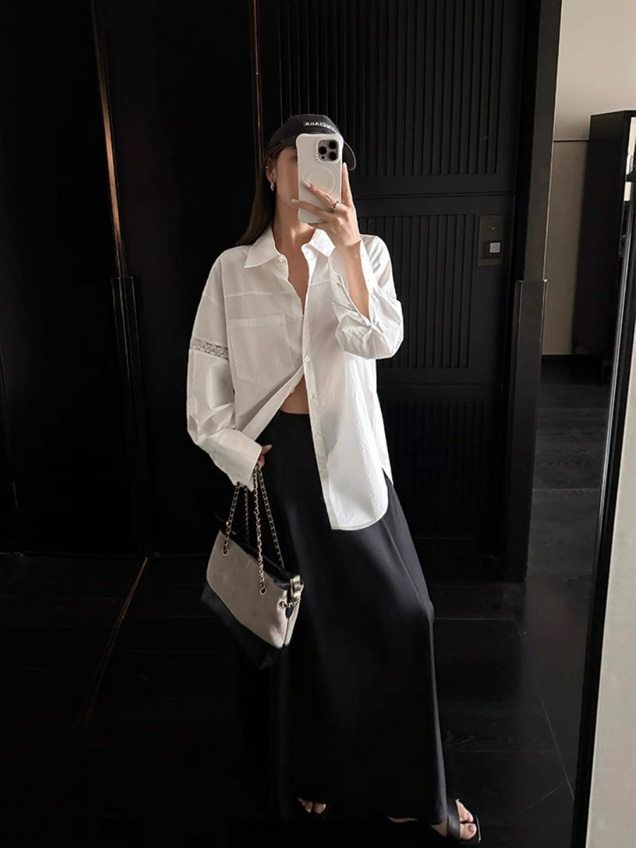 Adeline A-Line Flare Satin Skirt