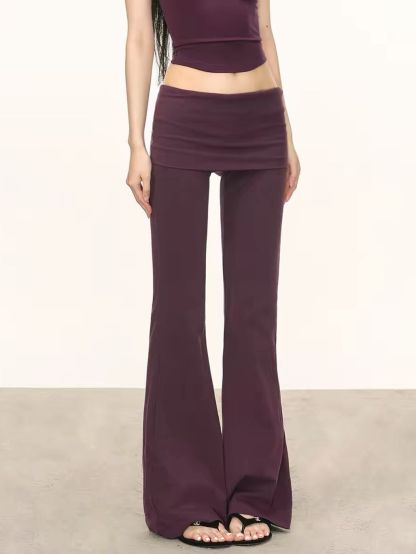 Gala High-Waist Foldover Flare Pants