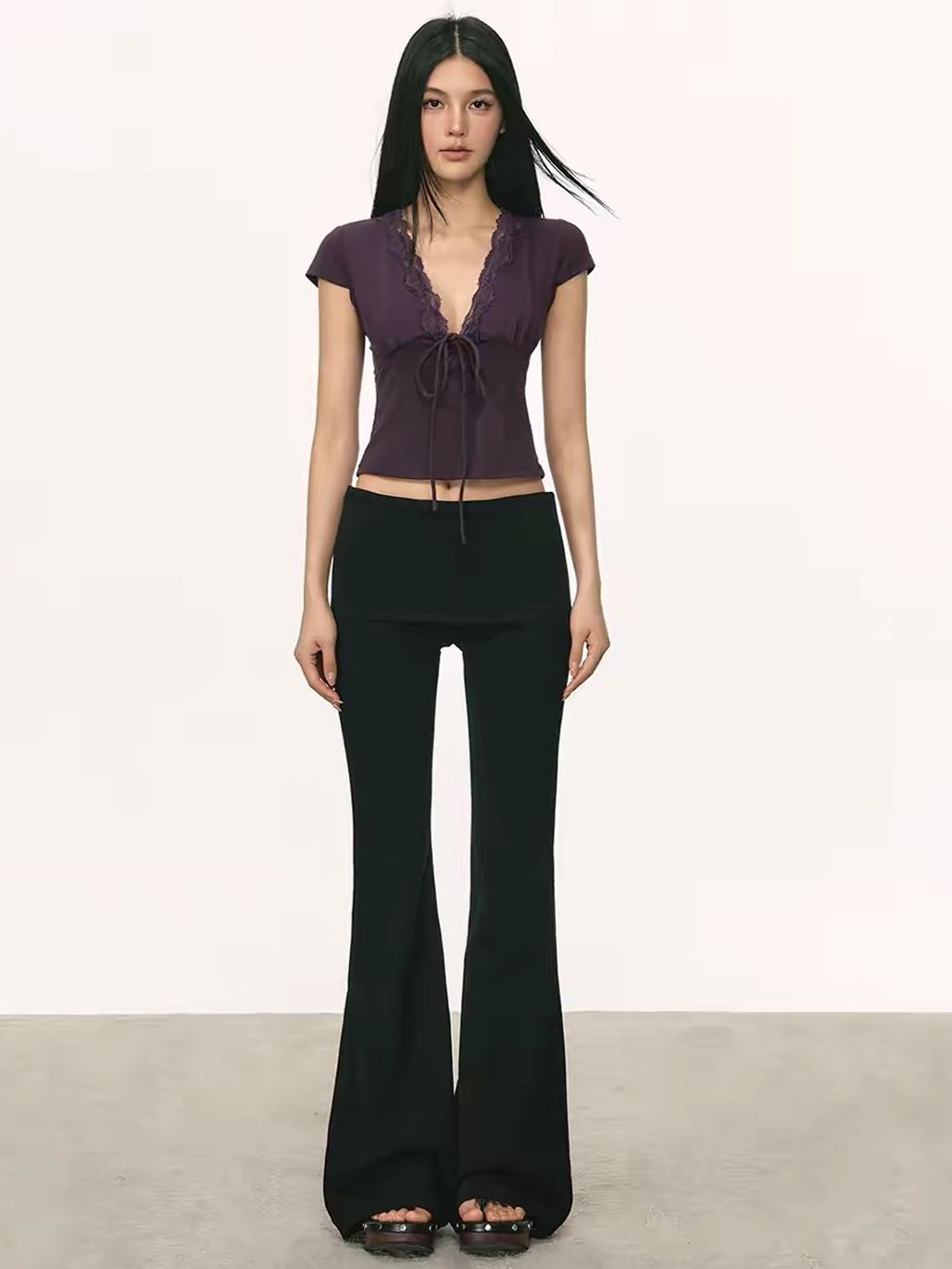 Gala High-Waist Foldover Flare Pants