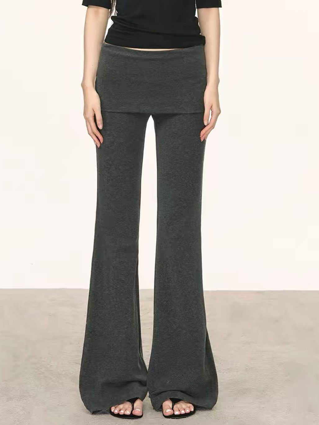 Gala High-Waist Foldover Flare Pants