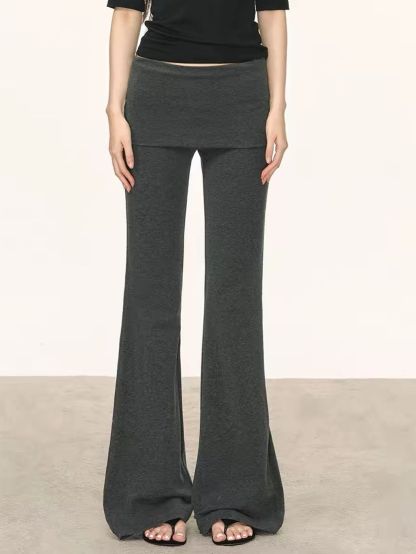 Gala High-Waist Foldover Flare Pants