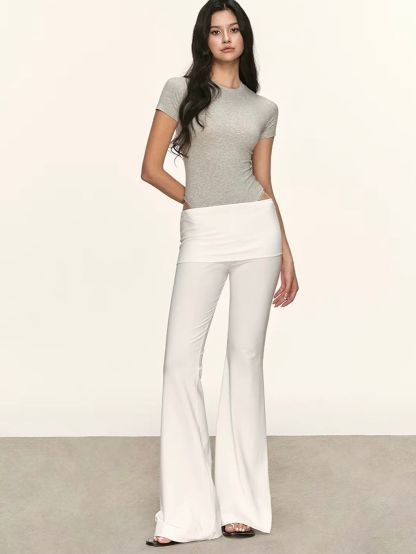 Gala High-Waist Foldover Flare Pants