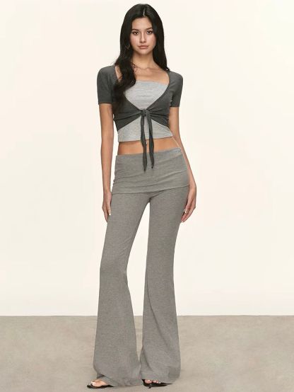 Gala High-Waist Foldover Flare Pants