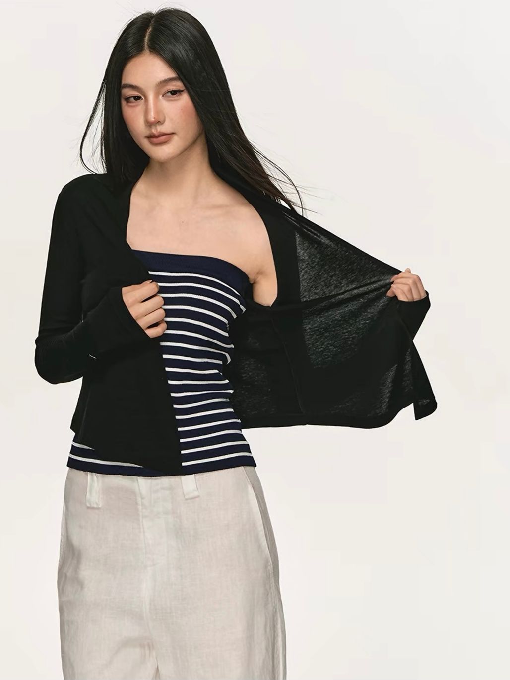 Gigi Lyocell Wool Blend Cardigan