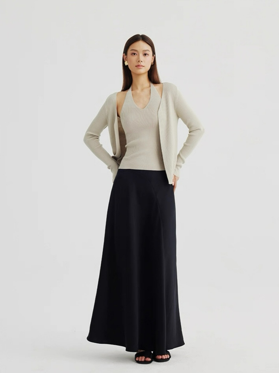Amiya Cardigan and Halter Neck Knit Top