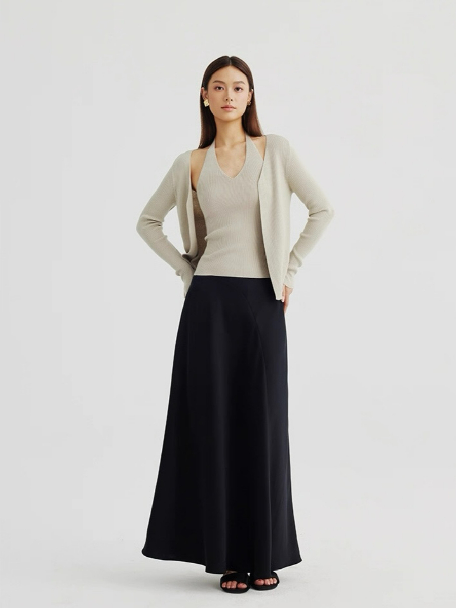 Amiya Cardigan and Halter Neck Knit Top