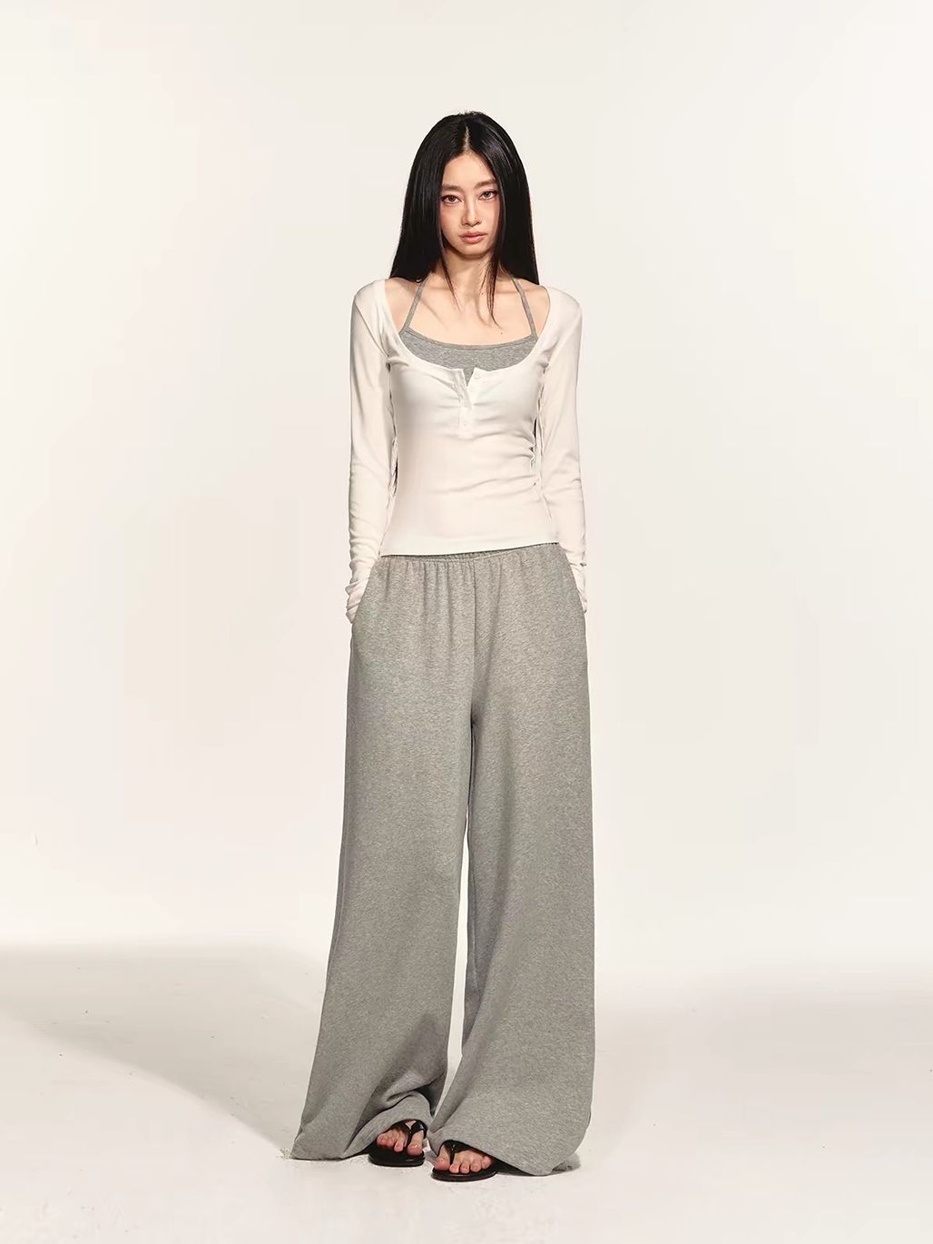 Gabe Henley Long Sleeve Fitted Top & Halter Neck Padded Top