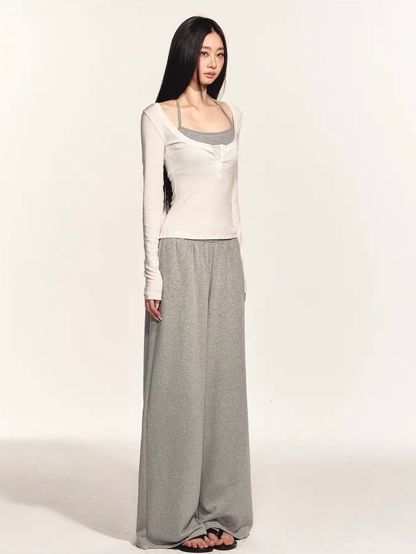 Gabe Henley Long Sleeve Fitted Top & Halter Neck Padded Top