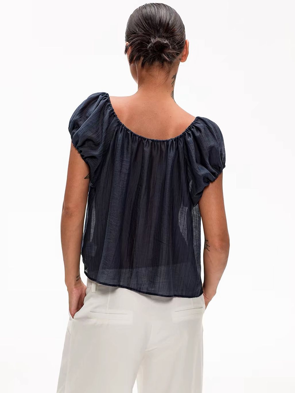 Gabby Tie-Front Peasant Blouse