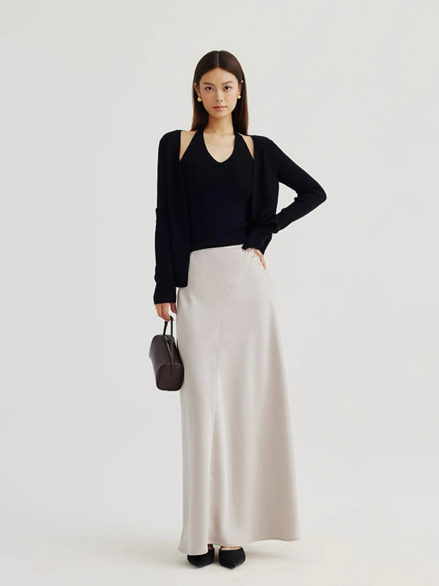 Amiya Cardigan and Halter Neck Knit Top