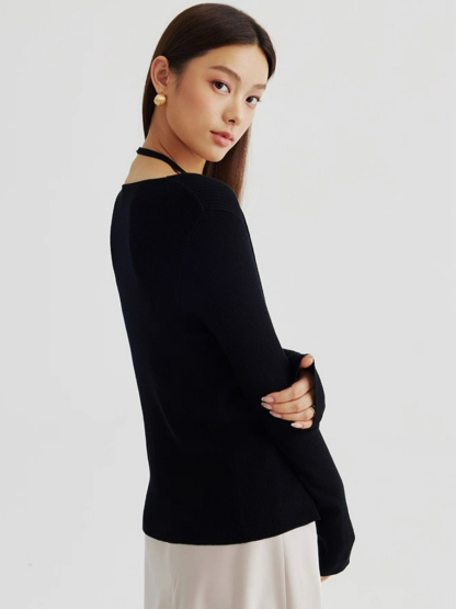 Amiya Cardigan and Halter Neck Knit Top