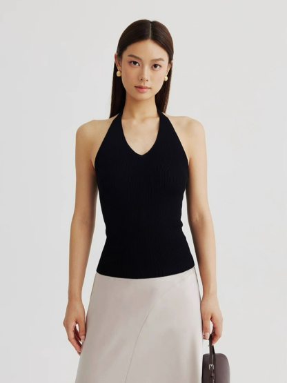 Amiya Cardigan and Halter Neck Knit Top