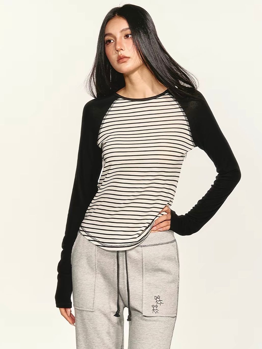 Gertur Two-Tone Raglan Top