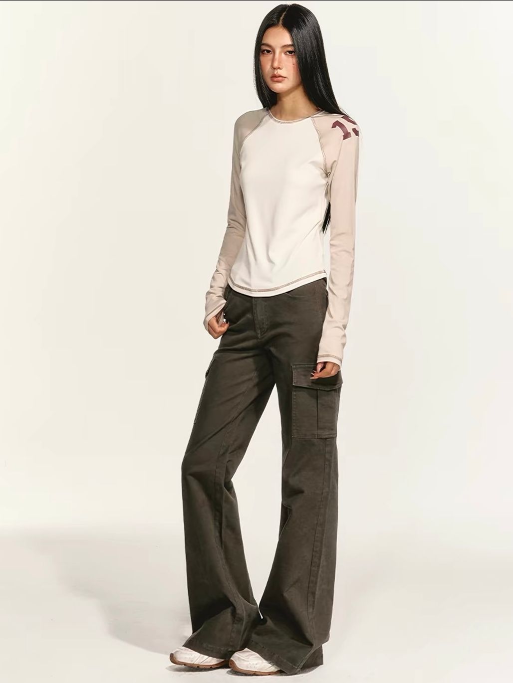 Gertur Two-Tone Raglan Top
