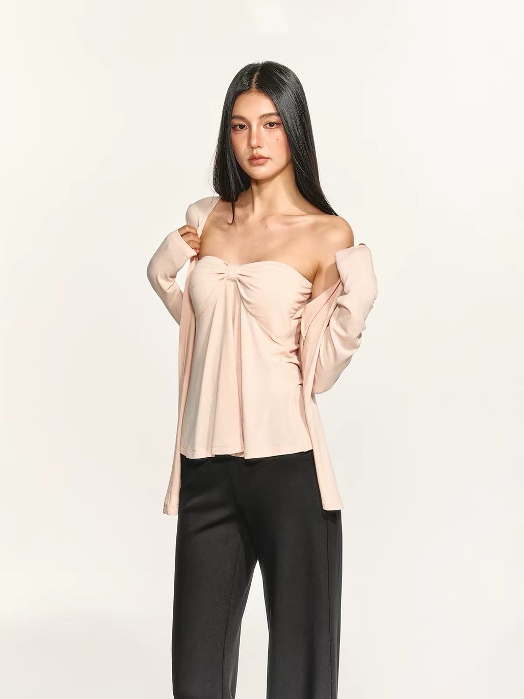 Gretna Twist-Front Tube Top & Cardigan Set (Sold Seperately)