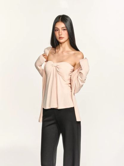 Gretna Twist-Front Tube Top & Cardigan Set (Sold Seperately)