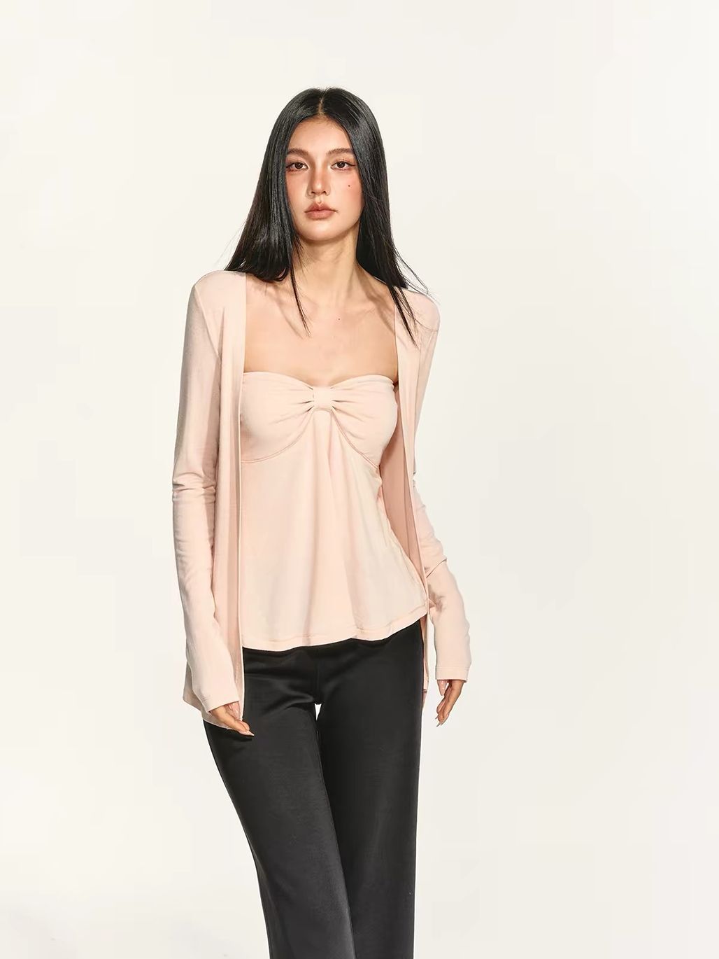 Gretna Twist-Front Tube Top & Cardigan Set (Sold Seperately)
