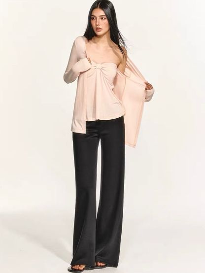 Gretna Twist-Front Tube Top & Cardigan Set (Sold Seperately)