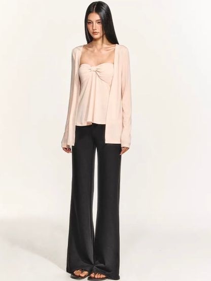 Gretna Twist-Front Tube Top & Cardigan Set (Sold Seperately)