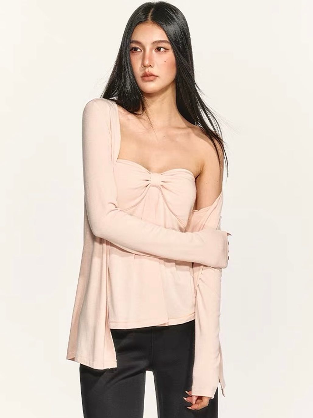 Gretna Twist-Front Tube Top & Cardigan Set (Sold Seperately)