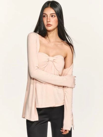 Gretna Twist-Front Tube Top & Cardigan Set (Sold Seperately)