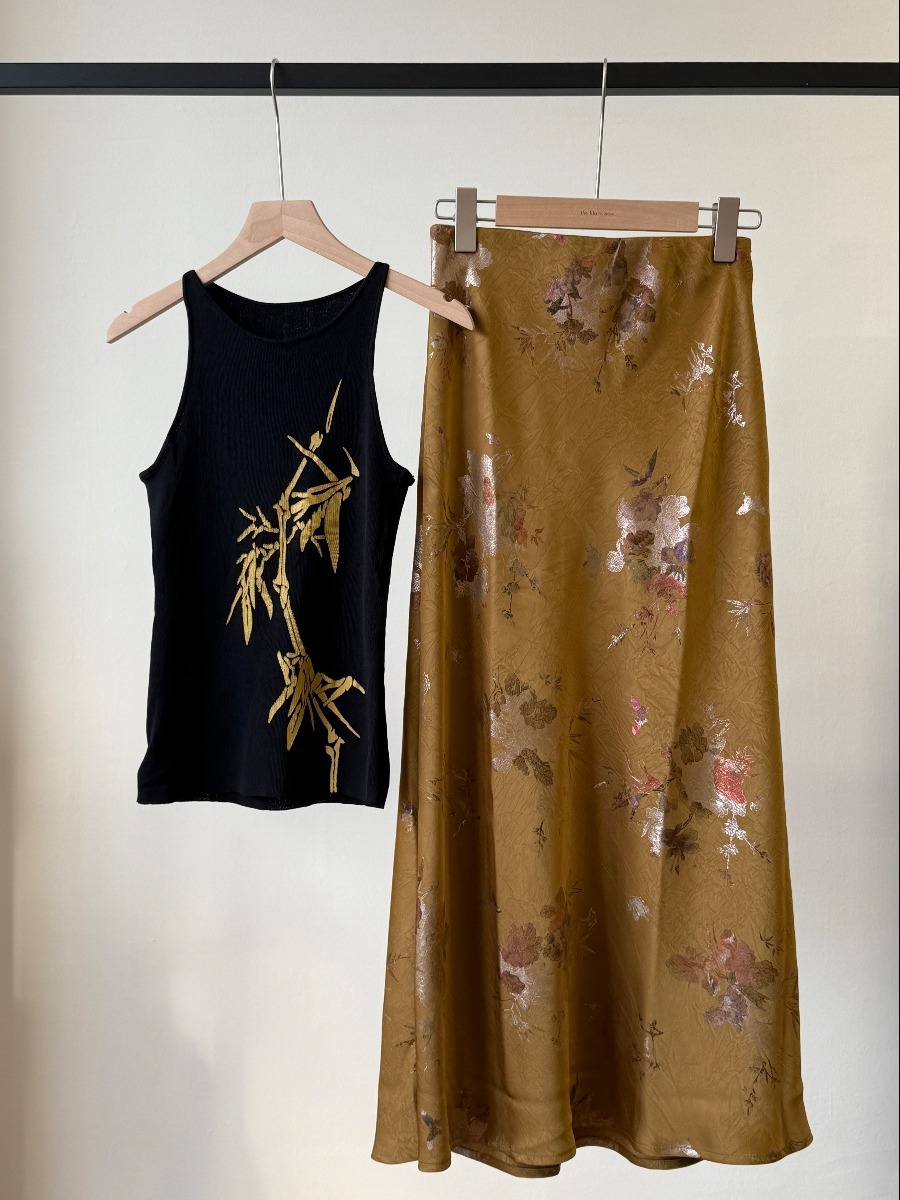 Li Zhu Bamboo Printing Knit Top