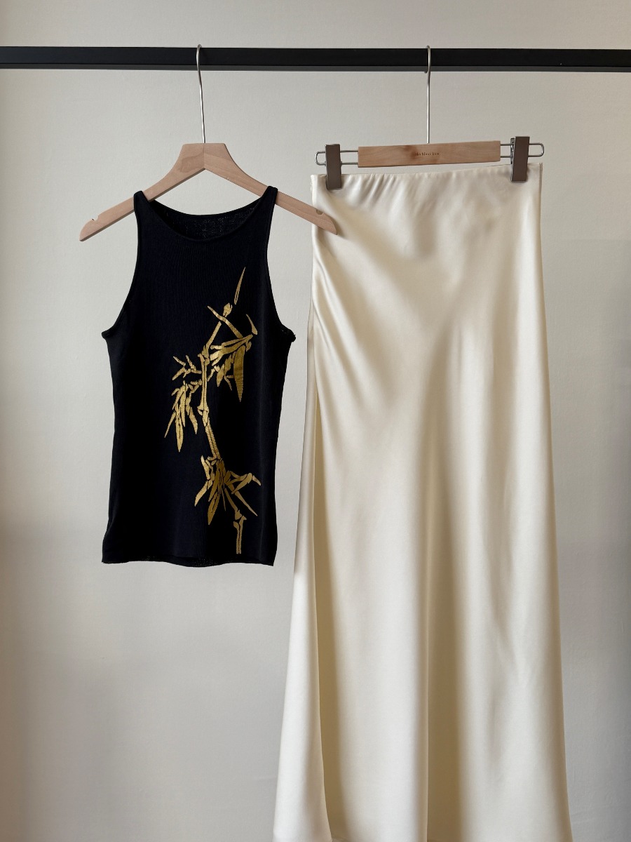 Li Zhu Bamboo Printing Knit Top