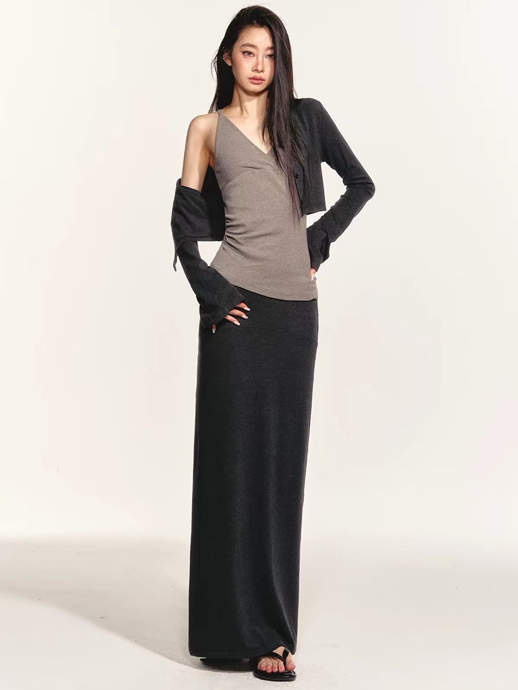 Graca Soft Knit Three-Piece Holiday Set (Sold Seperately-Camisole, Cardigan, Maxi Skirt)